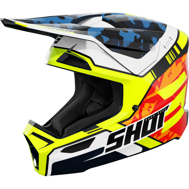 Шлем SHOT FURIOUS KID FLASH BLUE NEON YELLOW GLOSSY